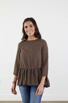 3/4-Sleeve High-Low Top